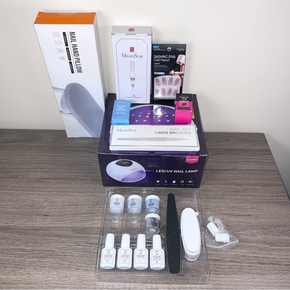 DIY Manicure Nail UV Lamp Nail Drill Hand Rest Gel Nails Dip Powder Bundle - Picture 2 of 15